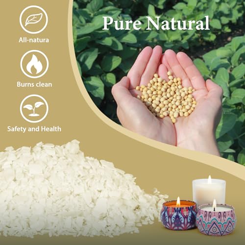 SACATR 2LB Soy Wax for Candle Making, 100% Soy Wax - Natural Candle Wax- No additives and Pure, Premium Quality Candle Wax for Candle Making by SACATR - Image 2