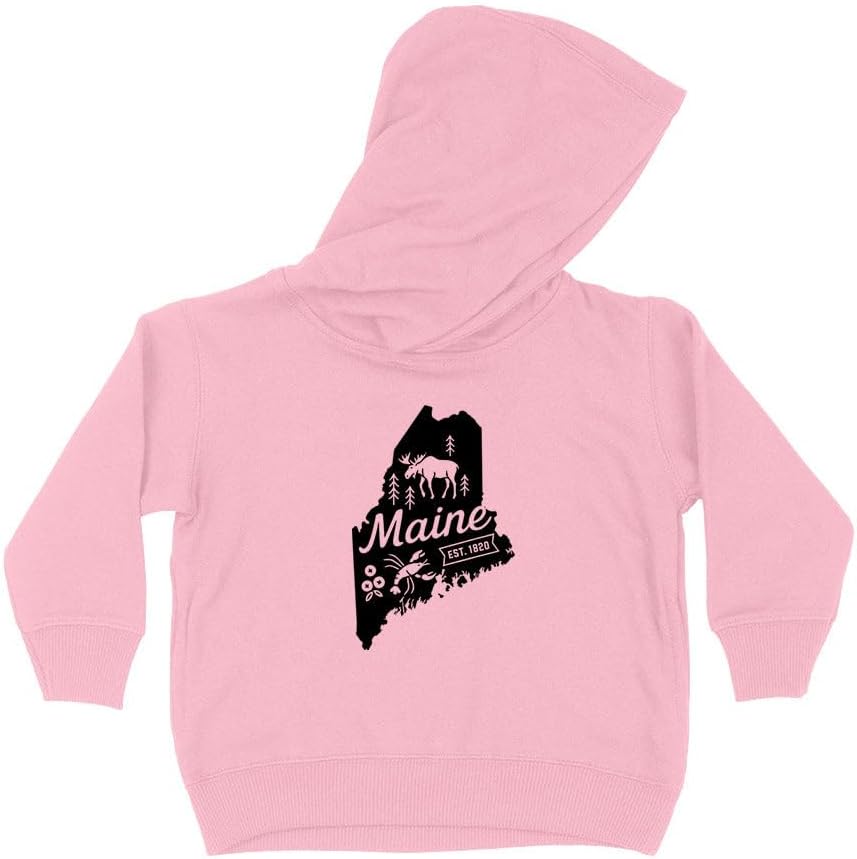 State Shape Maine Kids Hoodie Sweatshirt Toddler