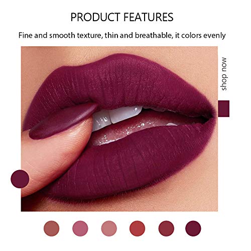 Ccbeauty Matte Lipstick Set 6 Colors Velvet Smooth Nude Lip Stick Waterproof Long Lasting Moisturizer Pigmented Non-Stick Cup Not Fade Pink Lip Makeup Mothers Valentine's Day Gift Sets For Her, Girls Women #TOP2