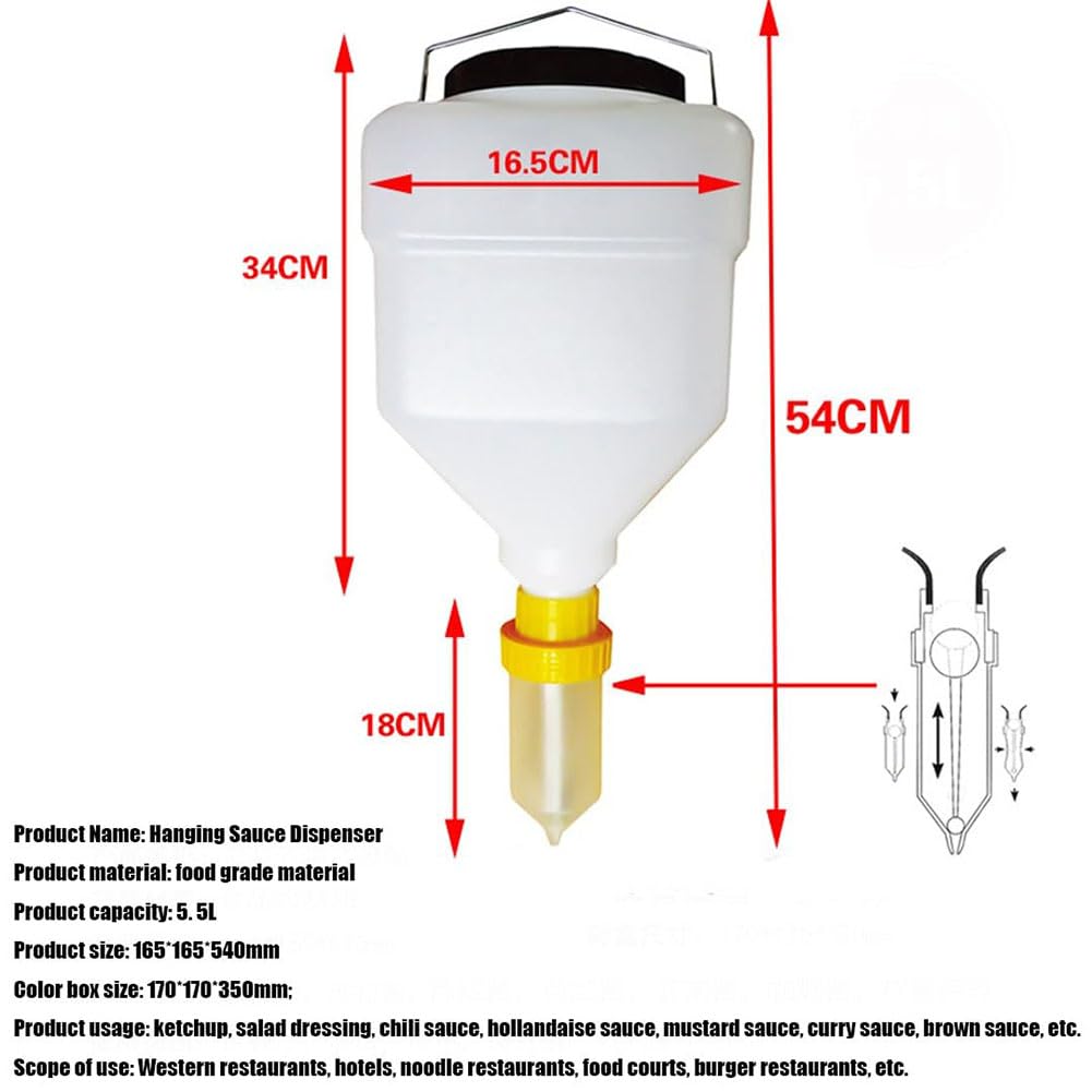 Bottiglie da spremere per condimenti, dispenser per salse da 3,5/5,5 l, design a prova di perdite, ricaricabile multiuso per cucina, campeggio, senape, sciroppo, insalata, uso esterno