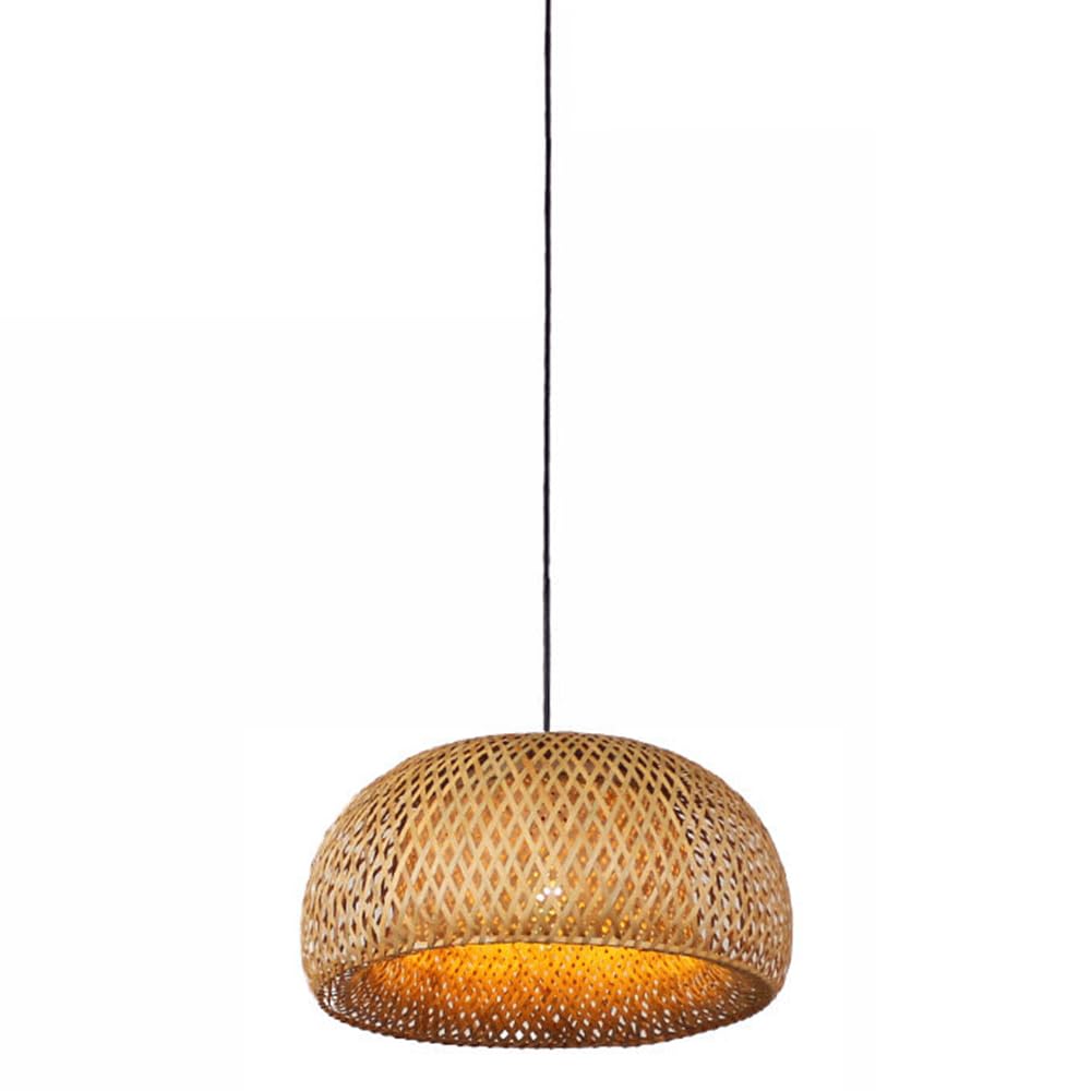 CJSLXGBL Hand-Woven Bamboo Hanging Lighting Fixtures Boho Light Fixture E27 Ceiling Hanging Light Vintage Chandeliers Coastal Pendant Light Farmhouse Lampshade for Dining Room Kitchen Island Hallway