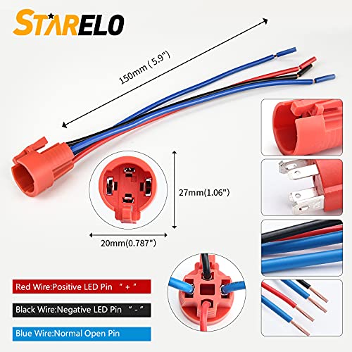 Starelo 10A Latching Push Button Switch, Interior Lights, 12V 24Vdc Pre-Wired 19Mm 0.74, Spst Stainless Steel,Switch With Pre-Wired For Cars,Trucks,Rvs,3 Year Warranty (Interior Lights) #TOP3