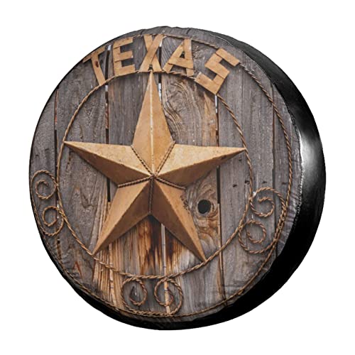 Foruidea Western Texas Star Spare Tire Cover Dust-Proof Wheel Tire Cover Fit Trailer, RV, SUV and Many Vehicle 15 Inch