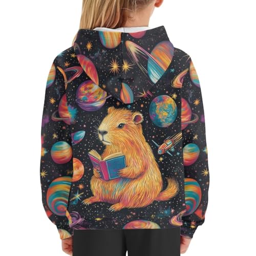 Image of WELLFLYHOM Boys Hooded Sweatshirts Hoodie Pullover Cool Graphic Crewneck Blouses Size 6-16