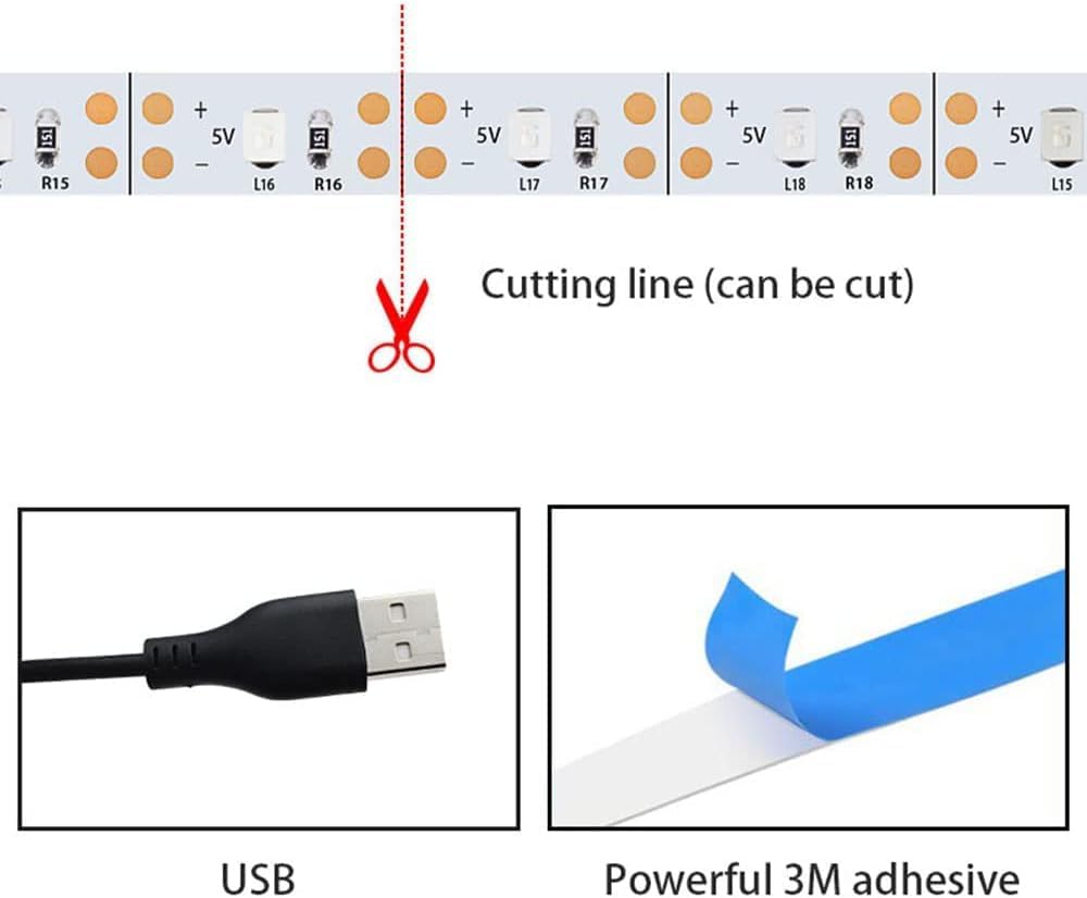 USB Switch UV DC5V 390nm-400nm 9.84FT/3M SMD 3528 180LEDs IP65 Waterproof Super Bright LED Strip Lights, for Fluorescent Dance Party Body Paint Stage Lighting