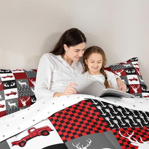 Image of Feelyou Farmhouse Deer Comforter Set Twin Size for Kids Boys Girls