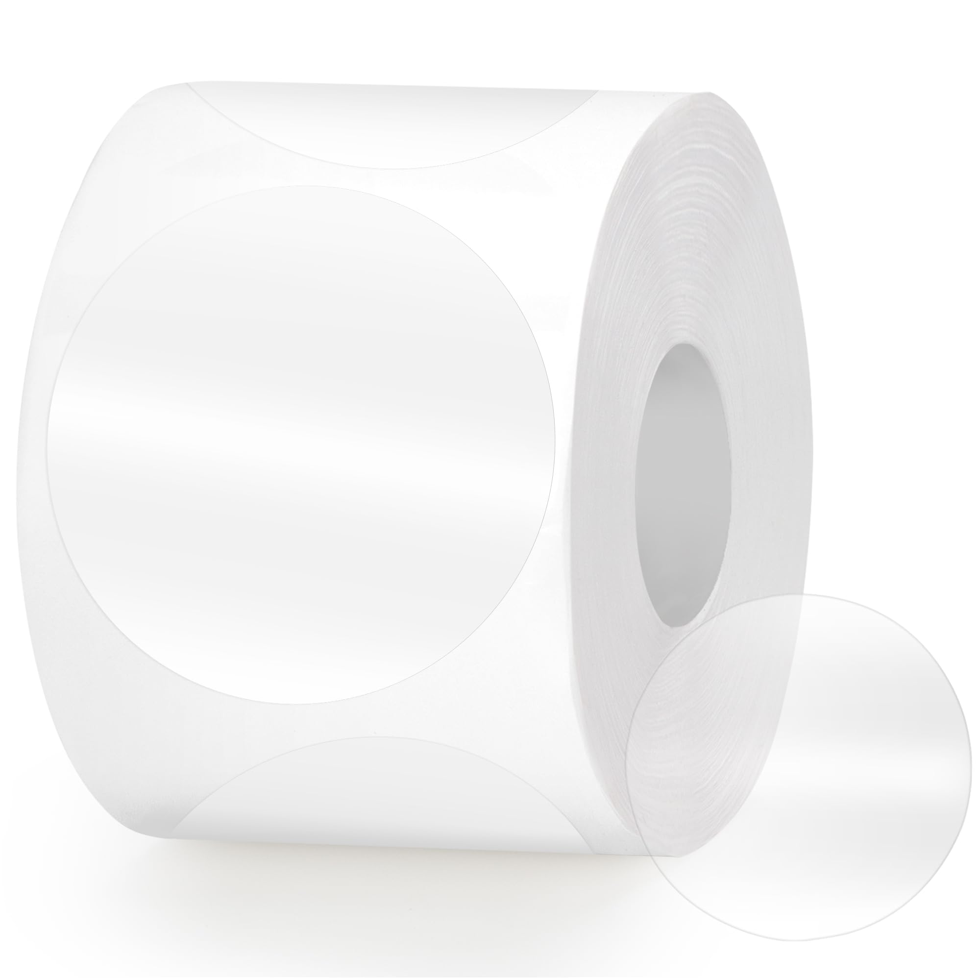 500 pcs 1.5 inch Round Clear Transparent Waterproof Stickers, Self-Adhesive Seals Stickers for Package, Envelope, Cosmetic Box, Mail, Circle Label (