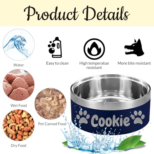 Personalisierte Hundenapf Benutzerdefinierte Hundenäpfe mit Namen Individuelle Haustier Katze Futternäpfe 18/32/42/1,814.4 g Rutschfeste Edelstahl Pet Bowls