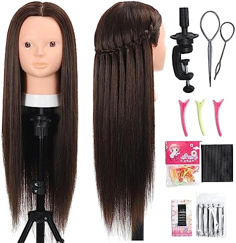 Opini 26" Mannequin Head 80% Real Human Hair for Practice Hair and Makeup