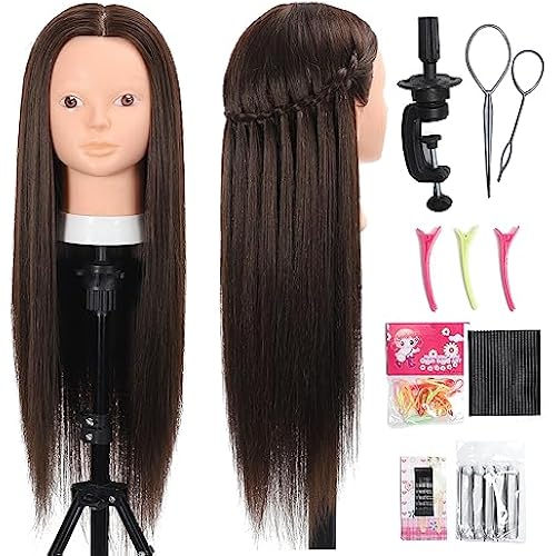 Opini 26" Mannequin Head 80% Real Human Hair for Practice Hair and Makeup