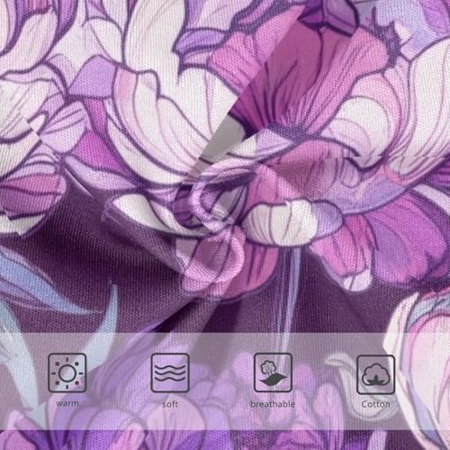 Cotton Girls Underwear Toddlers Large Flowers Purple Little Girl Panties Florals Briefs Girls Undies 2t3