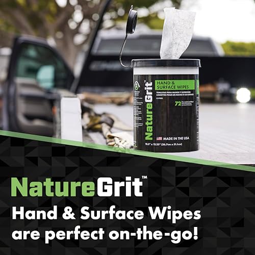 Image of NatureGrit Hand & Surface Wipes: Heavy Duty Grease & Grime Removal, Degreaser Wipes for Mechanics, Workshop Use (1)