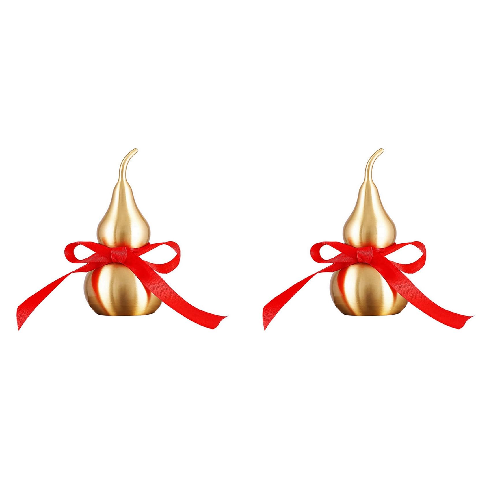 Hndhbfgrt 2X Feng Shui Decor-Brass Wu Lou Gourd with Red Luck Strip for Perfect Home Decoration,Table,Bookshelf,B