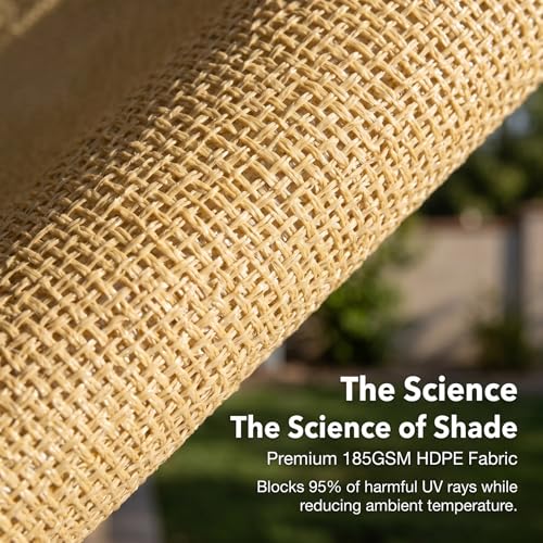 Voile d'ombrage wave rétractable beige 1.7x20m pour terrasse - 8