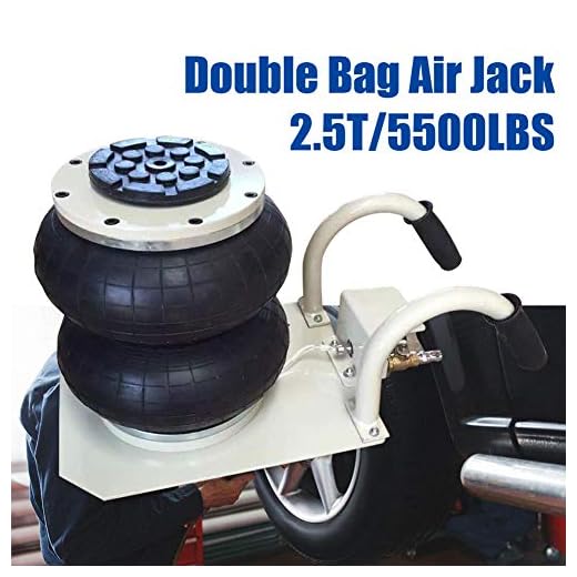 TBvechi Pneumatic Jack 2.5 Tons Double Bag Air Jack Lifting Height 5.3-11.8Inch Pneumatic Air Jack 5500lbs for Multiple Terrains Soft Easy Collapse Terrain