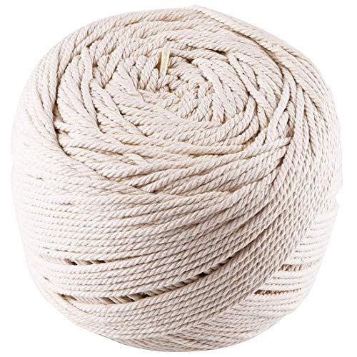 Lawei 3mm x 200m Coton Naturel Corde en Jute Bohême Macramé Yard pour DIY Suspendre Les Plantes à Suspendre Artisanat