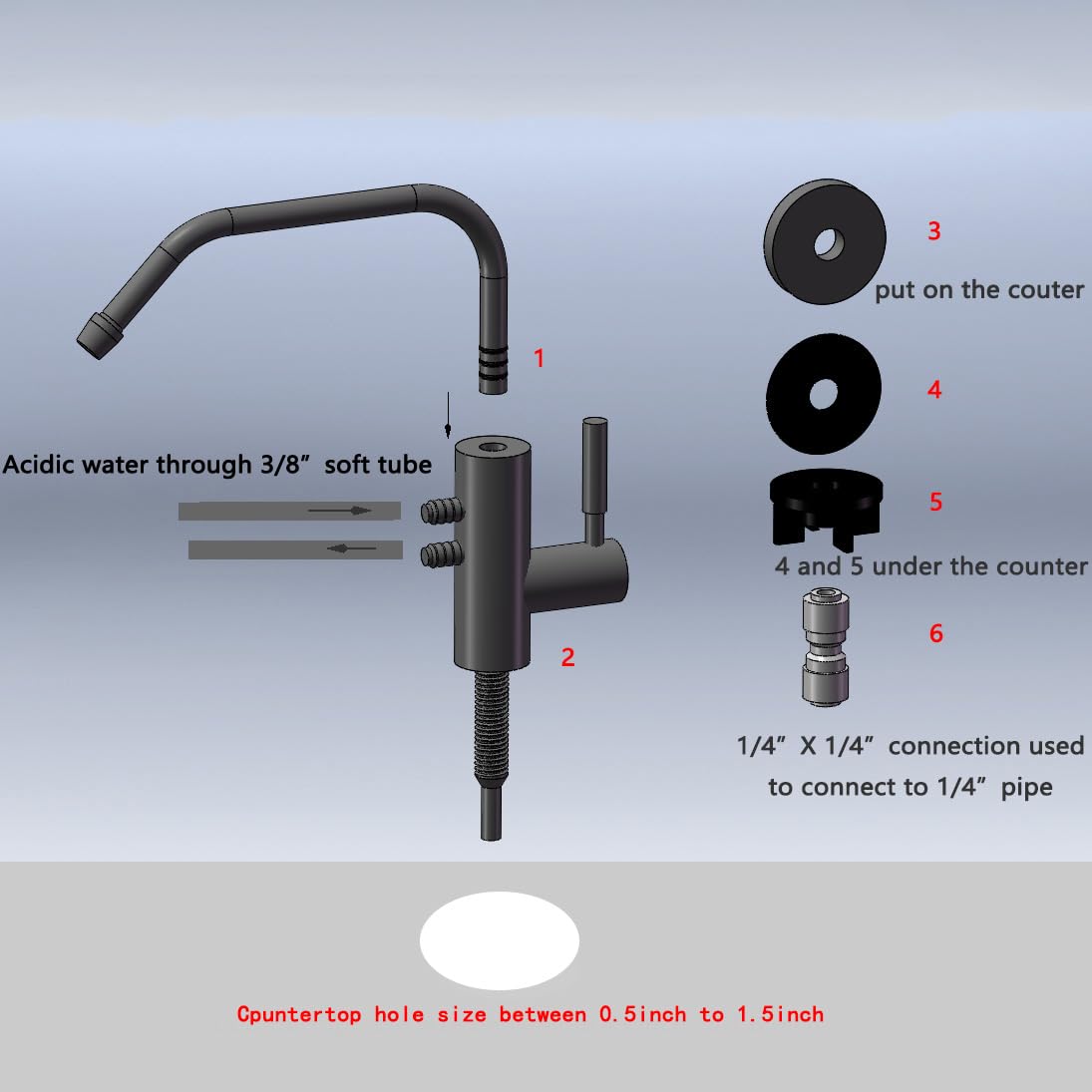 Alkaline Water Faucet Drinking Water Faucet Tap Ionizer Faucet Water Filter Purification pH Regenerate Faucet Water Alkaline Water Filter System for Kitchen Sink