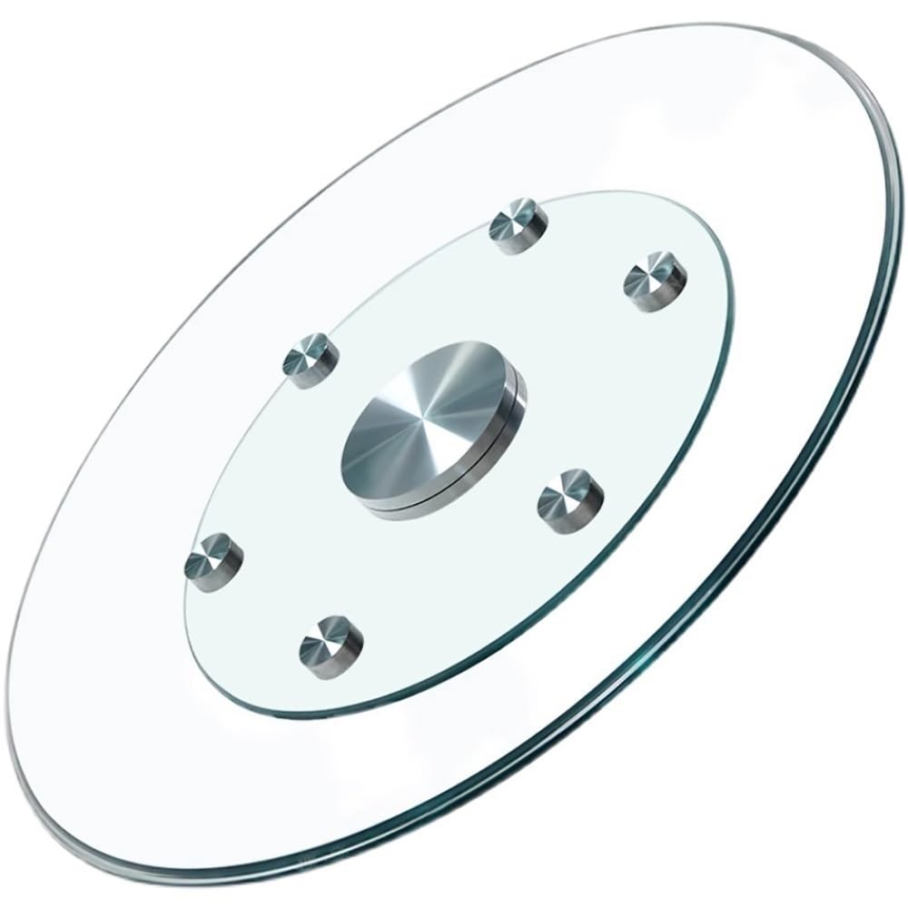 Plateau rond rotatif lazy susan en verre de 78,7 cm pour table de salle à manger