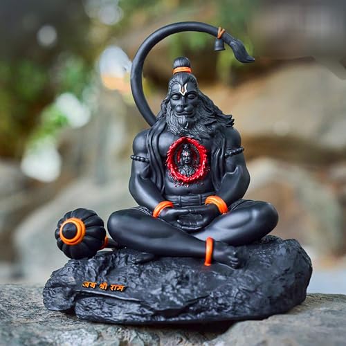 Blessing BUDDHA Hanuman Idol (Ramlalla in Heart) for Car Dashboard, Home & Office Desk | Bajrangbali murti for Divine Protection & Positive Energy Spiritual Gift & car Decorative God Statue