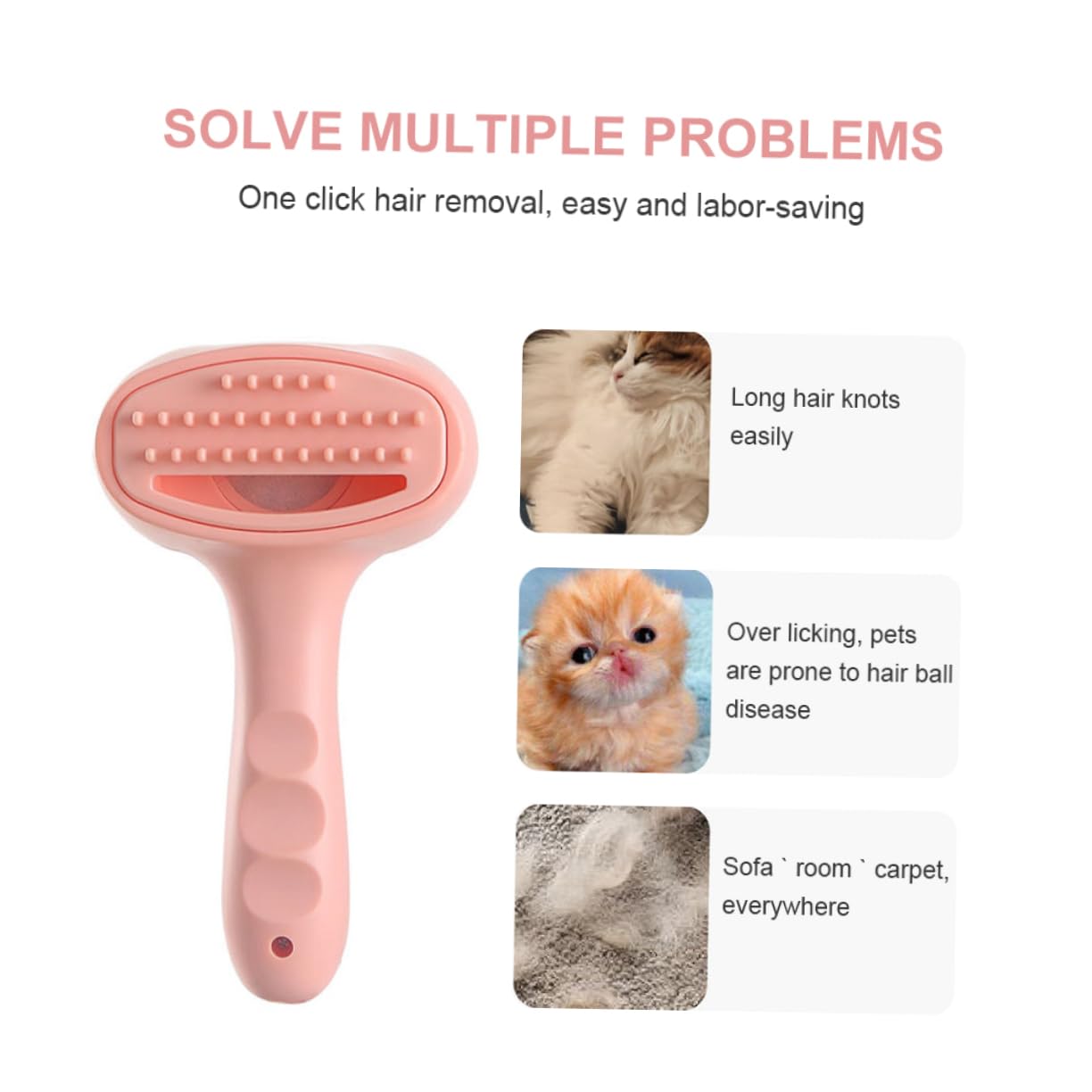 Toyvian Peine Eléctrico para Quitar Pelo de Mascotas Rojo Portátil