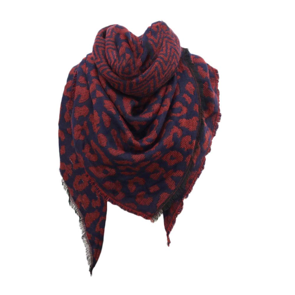 Sciarpa da donna Morbido cashmere Sciarpa di lana grande nera Foulard grande leggero Scialle invernale Stola di pashmina Calda ed elegante (Vino Rosso Taglia unica)