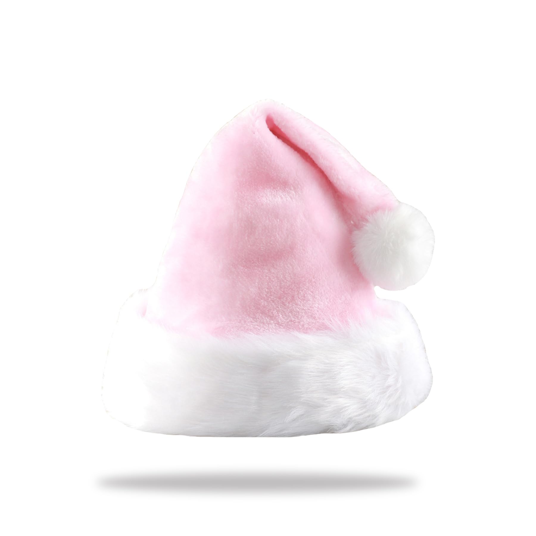 BAIYSFFG Santa Hat, Red Velvet Christmas Hat, Comfort Extra Thicken Classic Fur Holiday Xmas Hat for Adults and Kids, Christmas New Year Party Supplies (Pink-Adult)