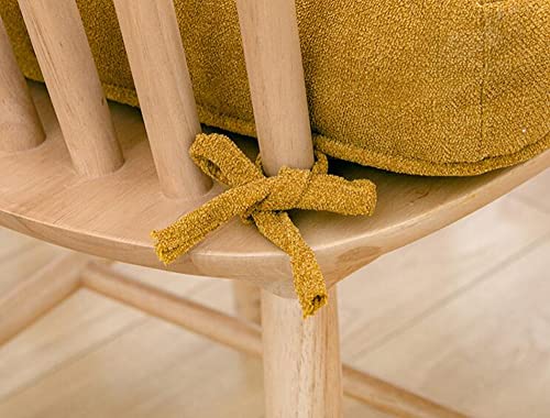 2 Pack Chair Cushions For Dining Chairs With Ties Thick Soft Non Slip Seat Cushions Washable Tatami Square Comfortable Tufted Chair Pads,18" X 18" (Orange) #TOP5