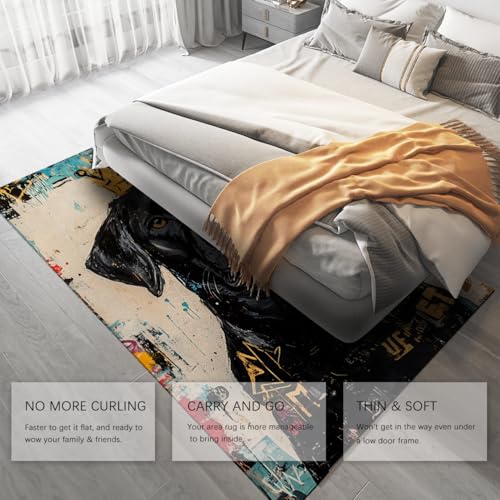 Tapis de chien graffiti 200x300cm lavable pour stopper les saletés - 5