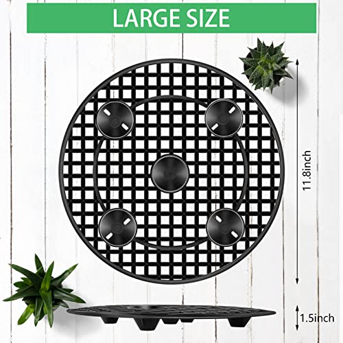 Pouranon Plant Risers For Pots Indoor, Plant Level Pot Elevator, 5 Pack Plant Elevator For Fabric Pots, 11.8 Inch Big Heavy Duty Plastic Plant Stands To Prevent Rot And Damage On Deck Or Patio #TOP1