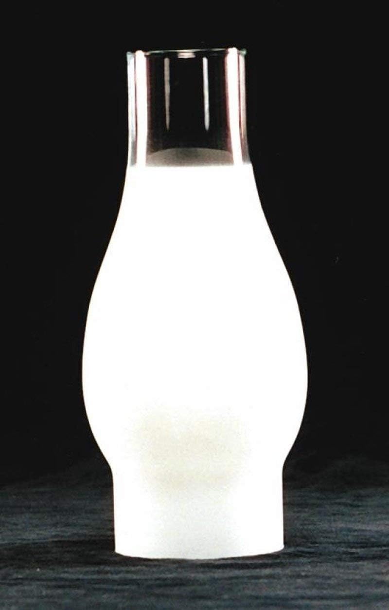 Frosted Glass Lamp Chimney, Replacement Hurricane Globe Measures 2 7/8 Inch Diameter Base x 8 1/2 Inches High for Oil or Kerosene Lanterns