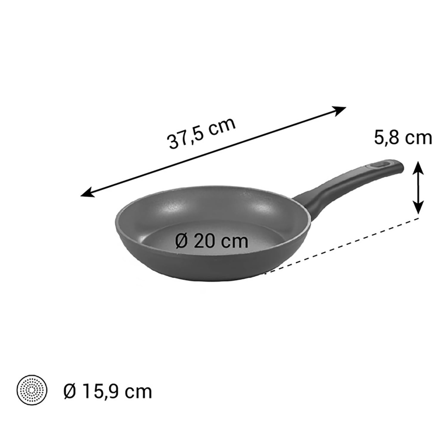Tescoma 598220 Padella ø20cm antiaderente ceramica, per tutti i piani cottura