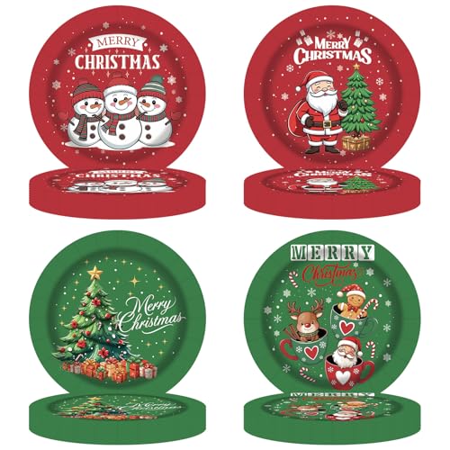 Alaiyaky Pappteller Weihnachten, 100/60 Stück Plätzchenteller Pappe...
