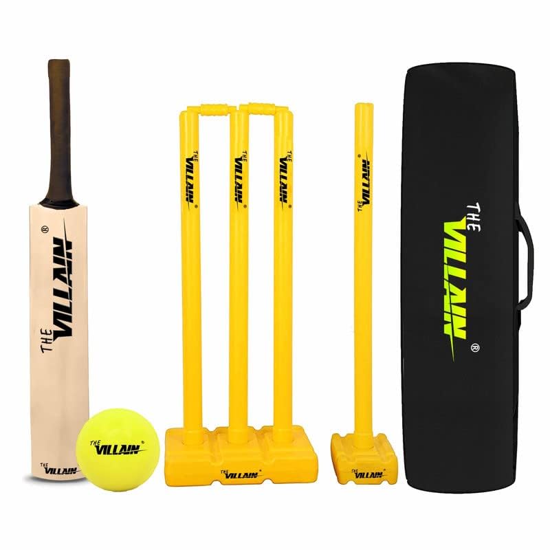THE VILLAIN Cricket Bat Set for Boys, Lightweight Maple Wood Bat with Ball, Wicket and Bat Cover | Maple Wood Color | Size-8 (Full Size) (B0D3LGX354) Amazon Price History, Amazon Price Tracker