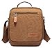 Kenox Durable Vintage Multifunction Canvas Shoulder Bag Business Messenger Bag Ipad Bag Tote Bag Satchel Bag (Brown)