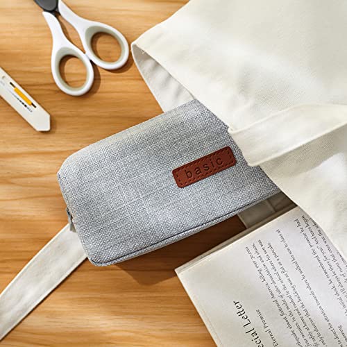 Angoobaby Small Pencil Case Student Pencil Pouch Coin Pouch Cosmetic Bag Office Stationery Organizer For Teen School-Grey Green #TOP5