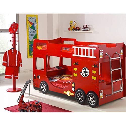 Vipack Fire Engine Bunk Bed Bunk scftbb19 MDF, Rot, 211 x 96 x 130 cm