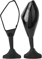 Par Retrovisor Esportivo com Pisca LED Integrado Preto para Motos Carenadas Universal – Base Ajustável