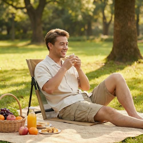 Chaise de camping pliable et siège de sol nomade léger pour vos sorties