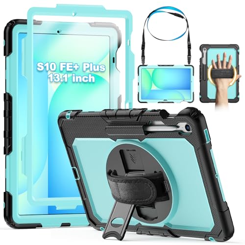 Coque Samsung S10 FE+ bleu ciel avec bandoulière pour vos voyages