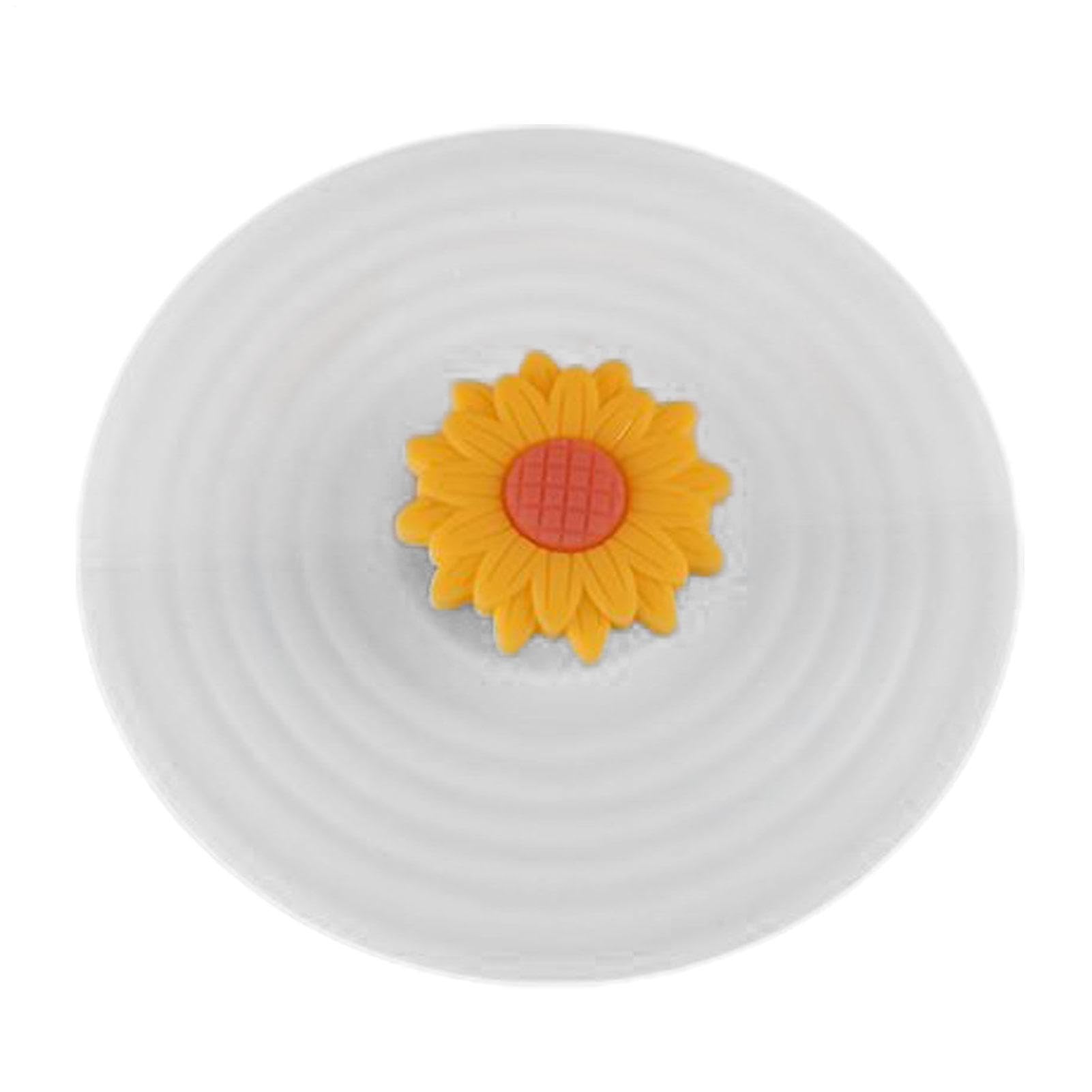 Silicone Cup Lids - Cup Lids for Drinks, Cup Covers Tea Sunflower Hot Cups Lid Coffee Cups Sealing Lid Caps
