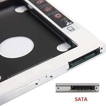 Universal 9.5mm SATA 2nd HD SSD Hard Drive Optical Bay Caddy Frame Tray for Dell Inspiron 15R 5521 5537 Swap GU90N SU-208CB