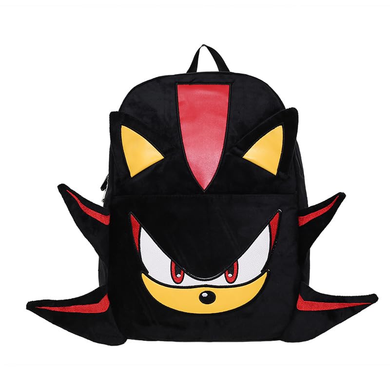 Mochila de anime moderna para homens e mulheres, grande capacidade, estilo campus casual (preto)