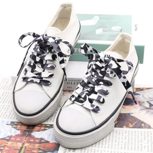 Image of Flat Colorful Shoelaces Gradient Rainbow Shoe Lace Shoestring 2 Pair