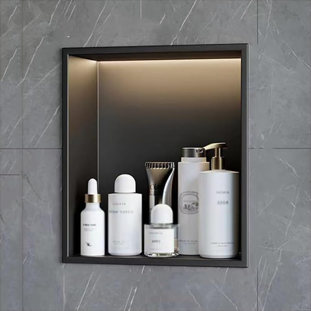 Niche de douche LED en acier inoxydable encastrable pour rangement mural de salle de bain