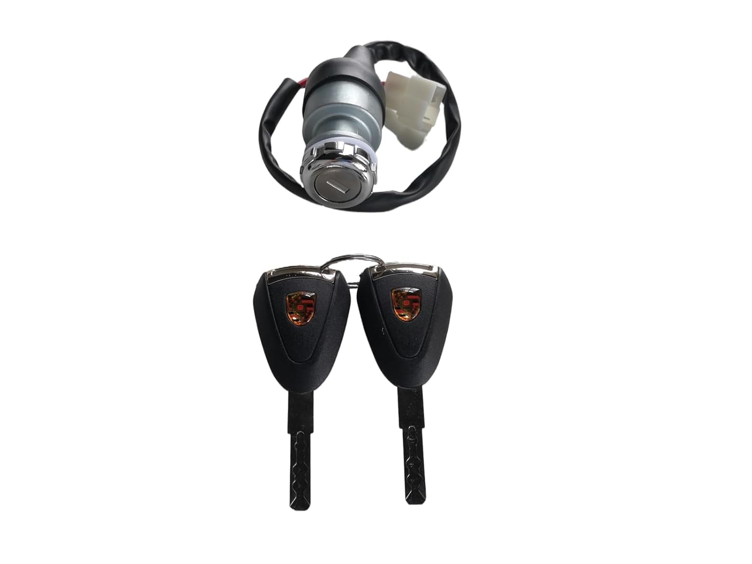 Ignition Starter Switch Assembly for 48V Golf Cart, Replacement for Edison/Advanced EV, Fit for i20/i20U/i20L/i40/i40F/i40L/i60/i60F/i60L/i80 Models, Unique Key Switch