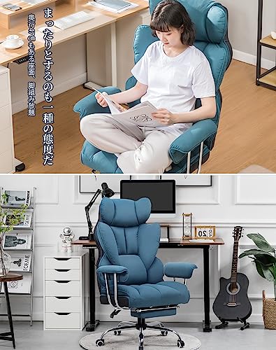 GTRacing (ジーティーレーシング) ゲーミングチェア ファブリック オットマン 椅子 イス テレワーク 腰痛対策 pcチェア デスクチェア 蒸れない ソファーの座り心地 【ふわふわPP綿採用】 【安心の非再生ウレタン採用】【ポケットコイル採用】 分区サポート 肉厚クッション 140度リクライニング 広い座面 ハイバック 高さ調節 GT200 [5]