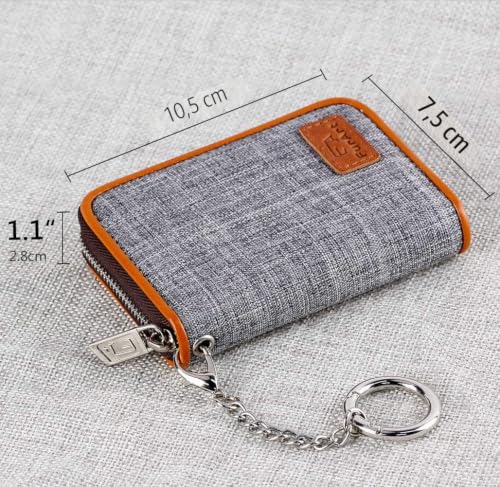 FurArt Porte Cartes de Crédit Fermeture Eclair, Blocage RFID Portefeuille avec Porte-clés Les Femmes Homm – vue 3