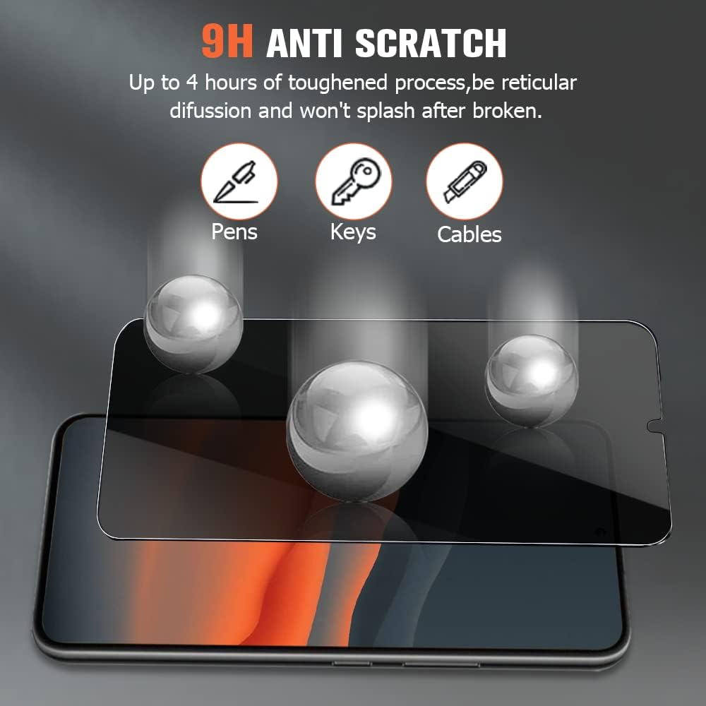 [2+2 Pack]Galaxy S23 Plus 6.6 Inch Privacy Screen Protector and With Camera Lens Protector,Touch sensing Anti-Spy 3D Curve Edge 9H Hardness Tempered Glass Screen Protectors for Samsung Galaxy S23 Plus