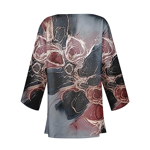 Lightweight Cardigans for Women 3/4 Sleeve Trendy Open Front Cardigan Floral Printed Comfy Dressy Cardigans2