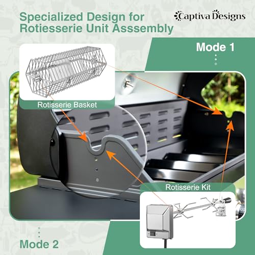 Image of Captiva Designs 6-Burner Propane Gas BBQ Grill with Side Burner & Porcelain-Enameled Cast Iron Grate for Outdoor Kitchen & Backyard Barbecue, 65,800 BTU Output,665 SQ.IN. Cooking Area,Stainless Steel